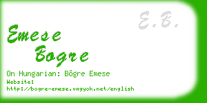 emese bogre business card